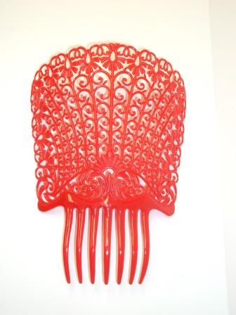 Plastic Hair Comb Red