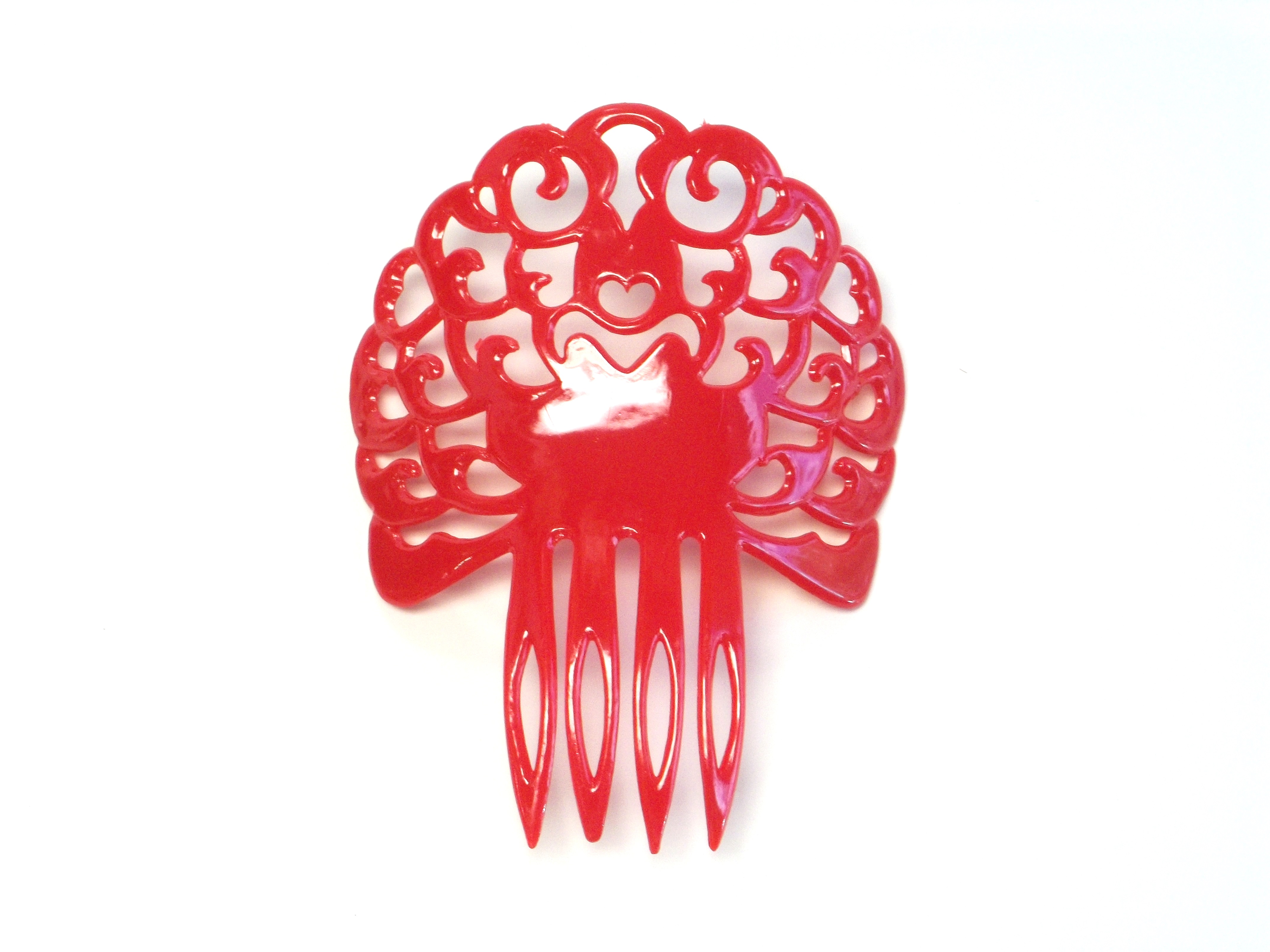 Plastic Hair Comb Red