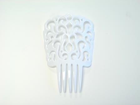 Plastic Hair Comb White