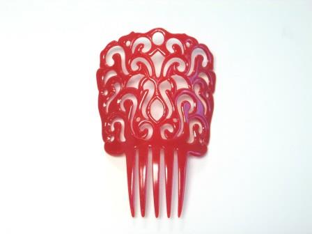 Plastic Hair Comb Red